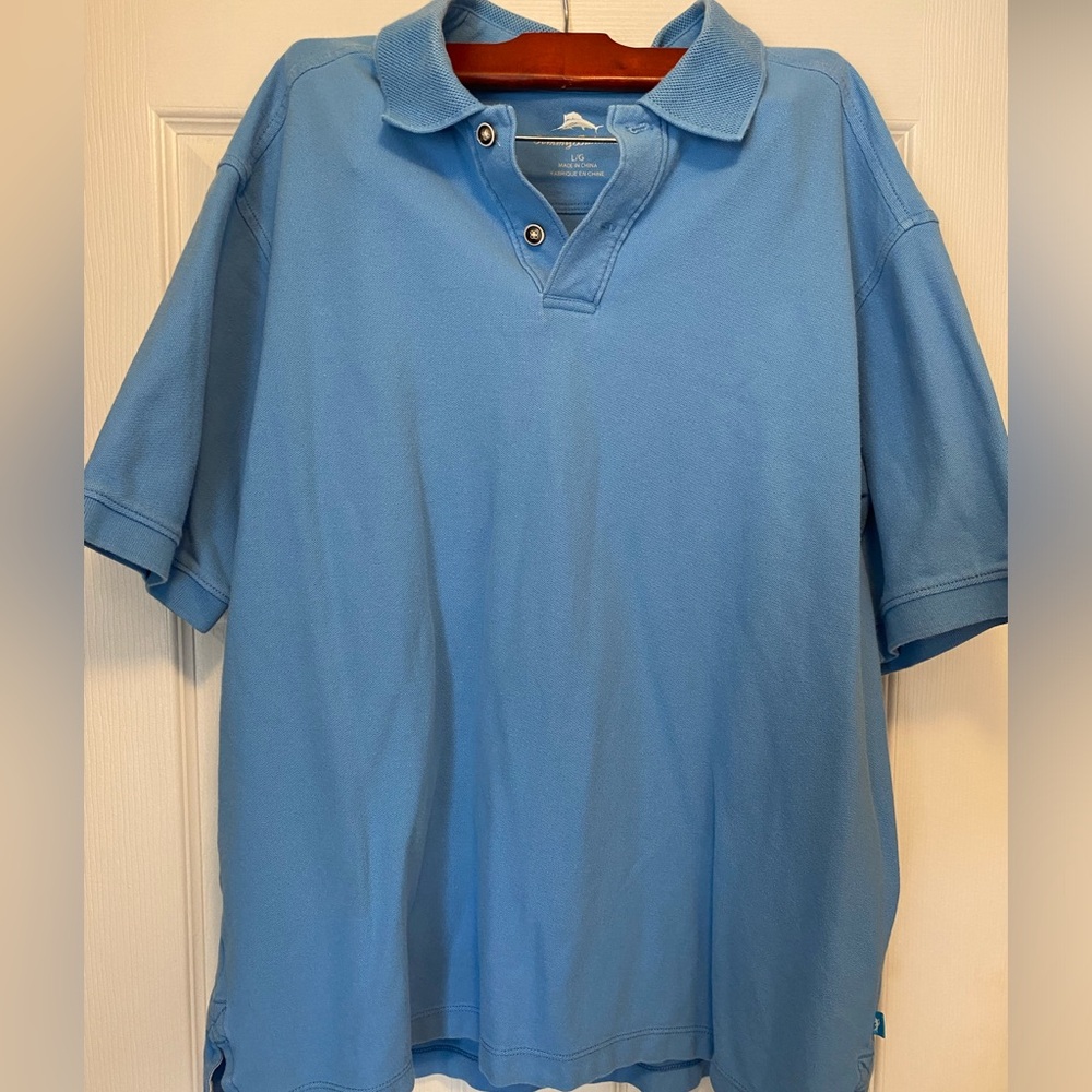Men’s large light blue Tommy bahama polo.  Gently faded but no rips or stains.